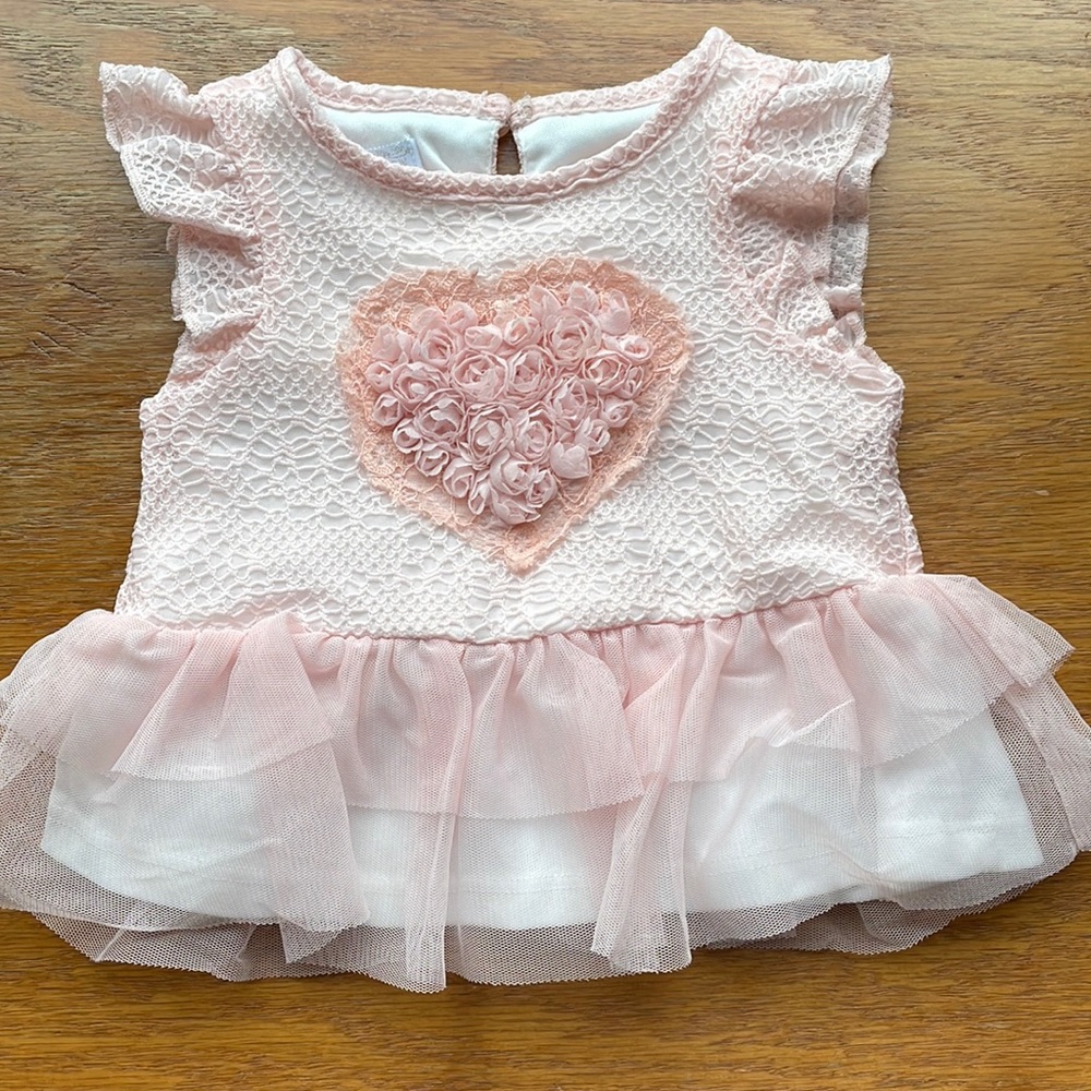 Pink ruffle baby girls top